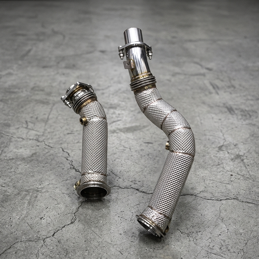 1 Exhaust Downpipe Performance Turbo Pipe For BMW M3 F80 M4 F82 S55 3.0t 2014- 2019 Ss304 High Flow
