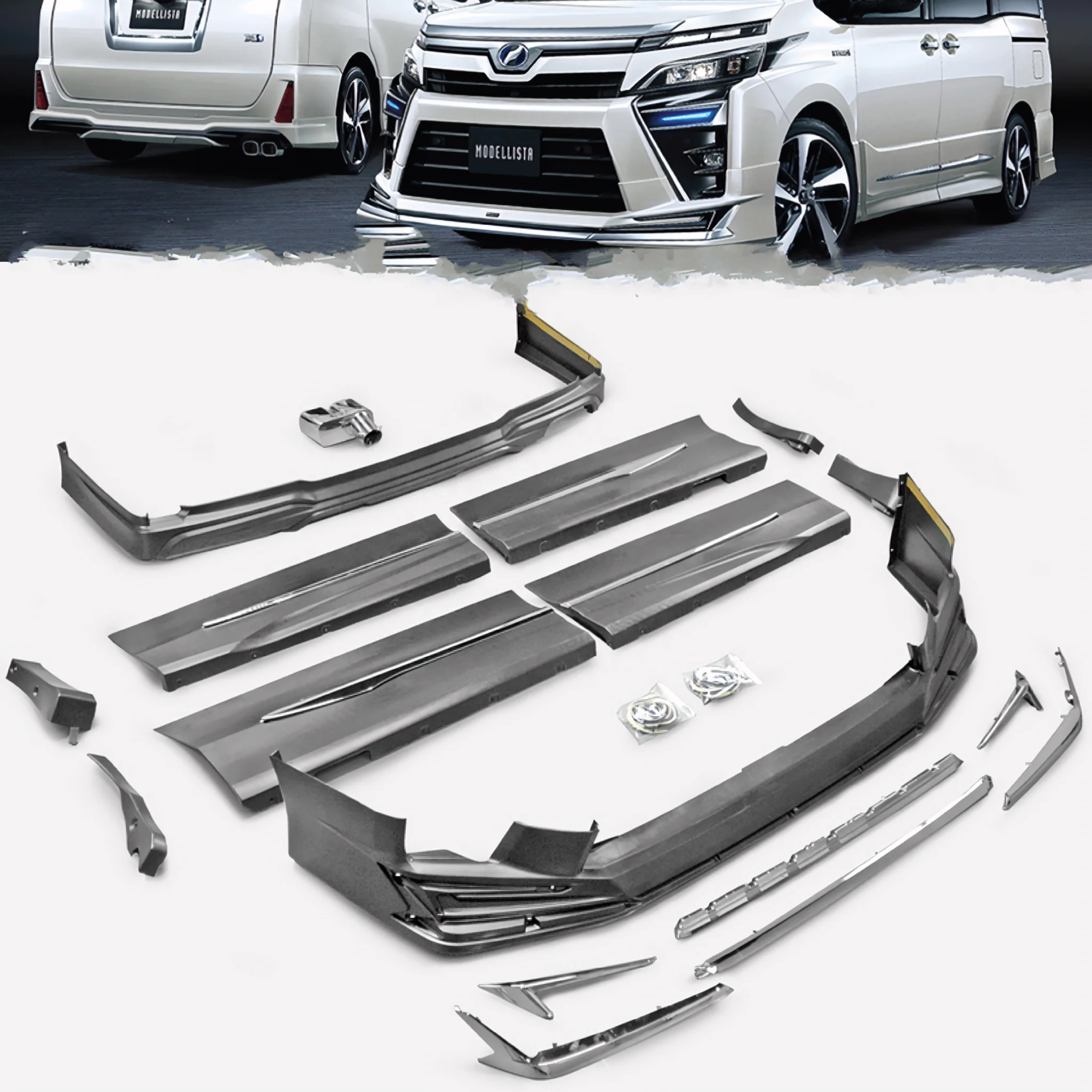 17-20 Toyota Voxy 80 Facelift Mod Type Full Kit Modellsta Aero Kit For Voxy Hybrid Zs