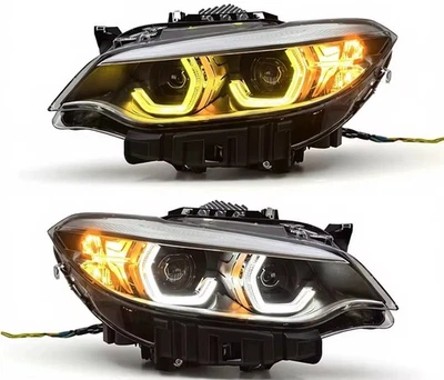 2005-2012 E90 BMW 3 Series (320i/330i) Laser-Style LED Headlights - White/Yellow Switchable DRL | E90 Headlights & Laser Headlights — photo 3