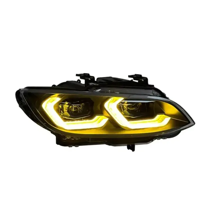 2006-2009 E92/E93 BMW 3 Series LED Headlights - Yellow/White DRL, Plug and Play | Angel Eyes & Headlight Assemblies — photo 2