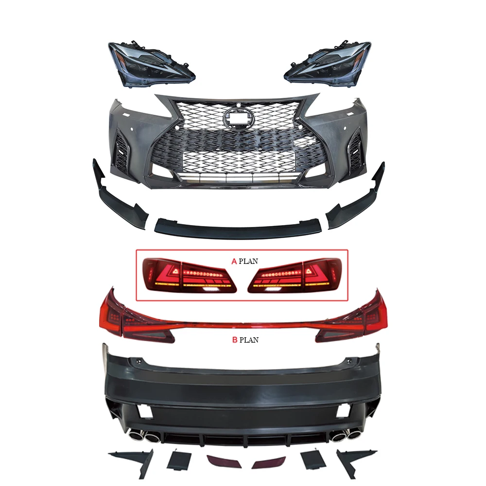 2006-2012 Is Is250 Is300 Front Bumper Assembly Grille Headlight Front Lip Body Kit Plastic Upgrade 2021 Model
