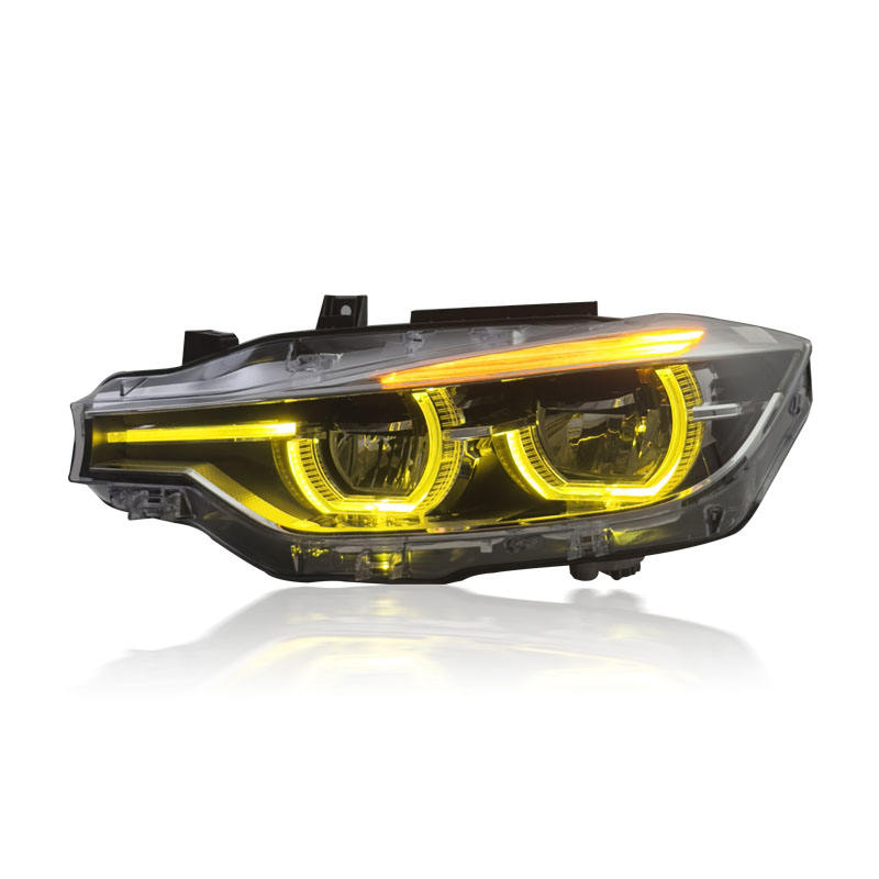 2013-2018 F30/F35 BMW 3 Series Dual-Color Ikon-Style LED Headlights - Yellow/White DRL Switching | F30 Headlights & Angel Eyes โ photo 3