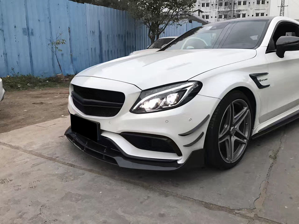 2015-2018 W205 Mercedes C63 AMG Coupe Carbon Fiber Front Bumper Lip | Splitter & Chin Spoiler — photo 2