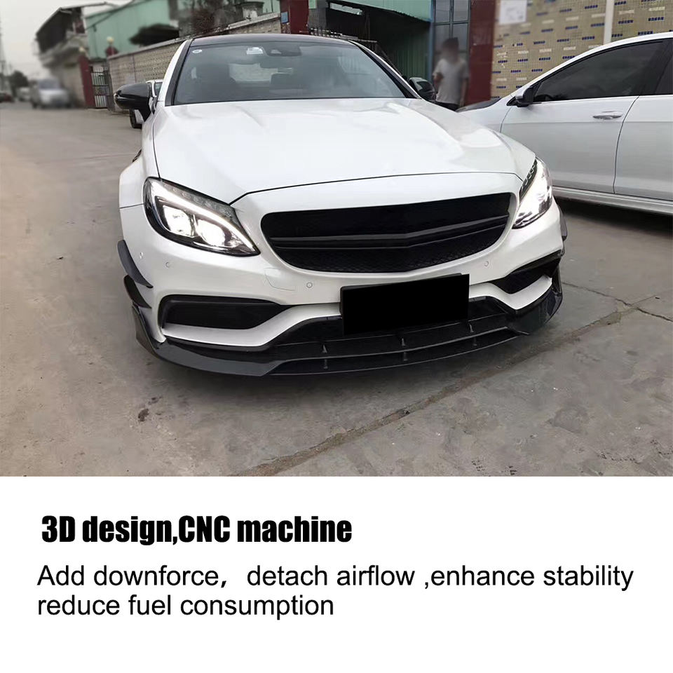 2015-2018 W205 Mercedes C63 AMG Coupe Carbon Fiber Front Bumper Lip | Splitter & Chin Spoiler — photo 3