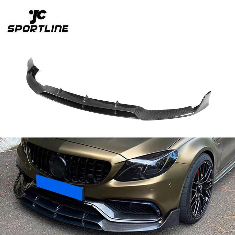 2015-2018 W205 Mercedes C63 AMG Coupe Carbon Fiber Front Bumper Lip | Splitter & Chin Spoiler