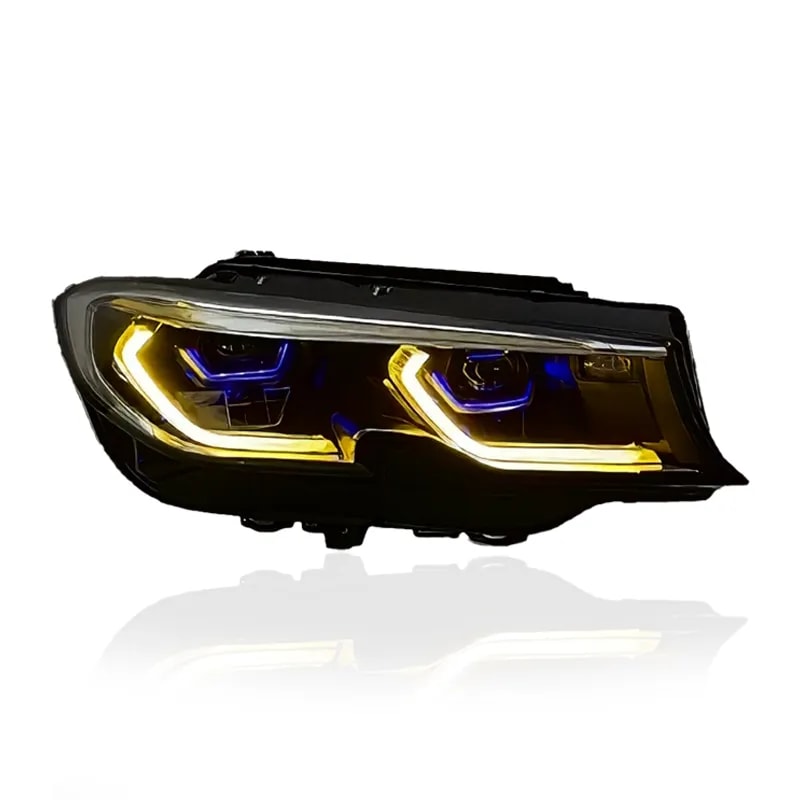 2019-2022 G20/G28 BMW 3 Series Dual-Color LED Headlights - Yellow/White DRL, Plug and Play | G20 Headlights & Laser Headlights
