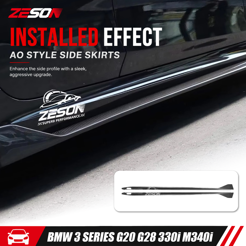 2019-2023 G20 BMW 3 Series (325i/330i/M340i) Carbon Fiber Side Skirts - AD Style | Rockers & Side Splitters β photo 2