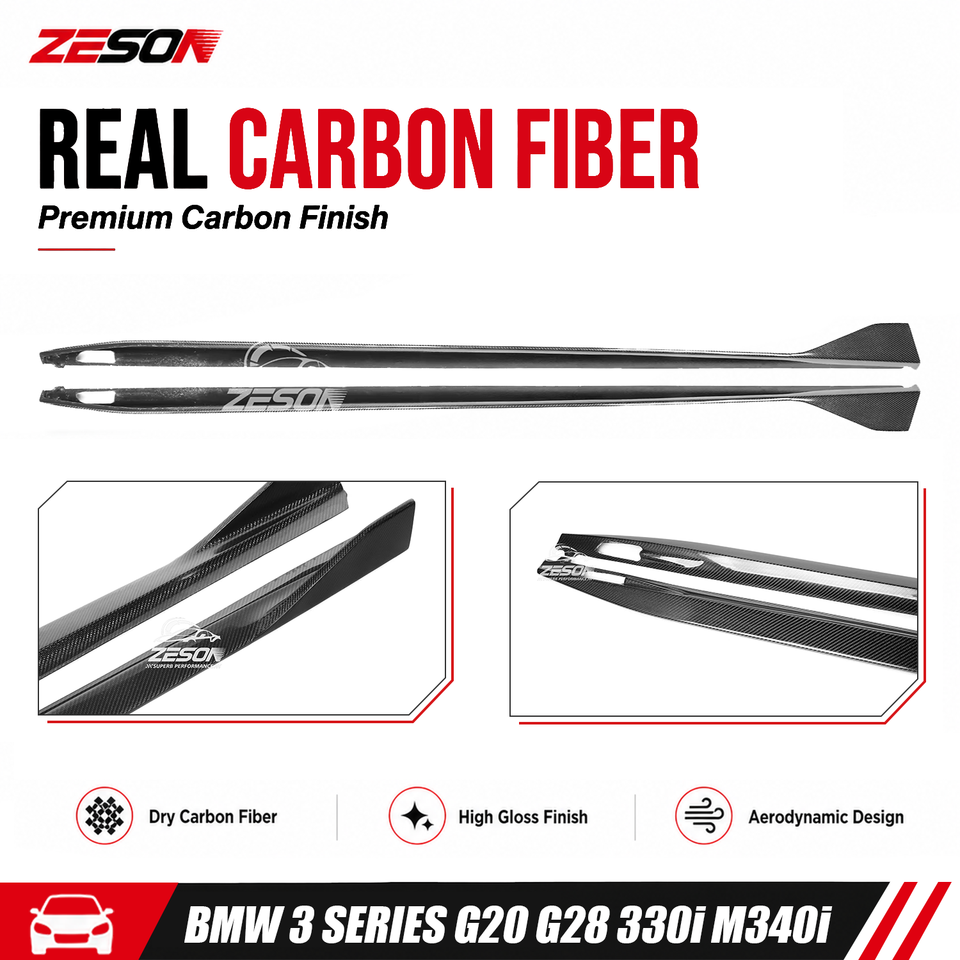 2019-2023 G20 BMW 3 Series (325i/330i/M340i) Carbon Fiber Side Skirts - AD Style | Rockers & Side Splitters β photo 4