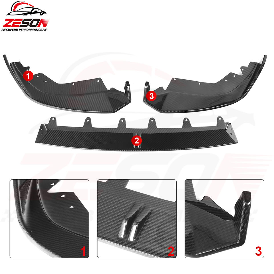 2023-2026 G20/G28 BMW 3 Series LCI (330i/M340i M Sport) Carbon Fiber Front Lip - AD Style | Splitter & Chin Spoiler — photo 3