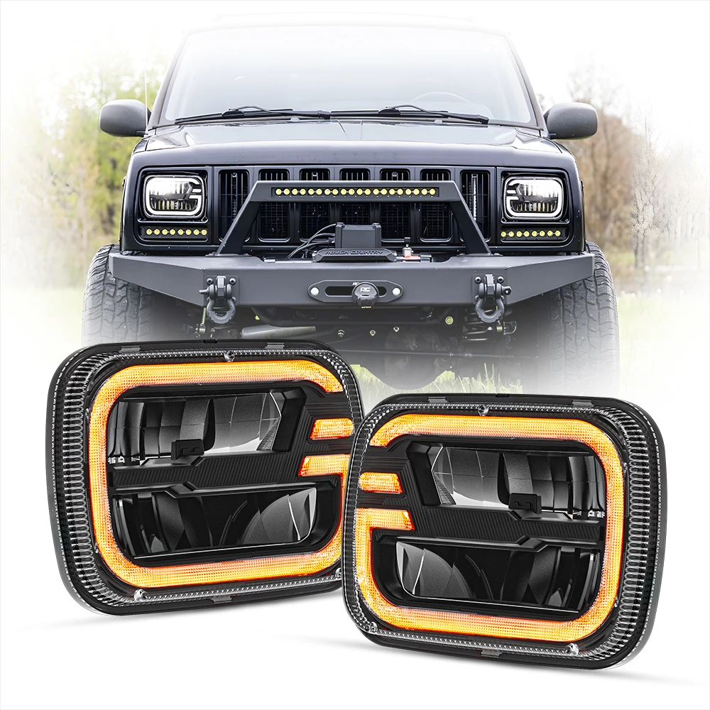 5x7 Led Headlight 7x6 Led Headlight Reflector Plug And Play H6054 H5054 Hi/lo Sealed Beam Dot