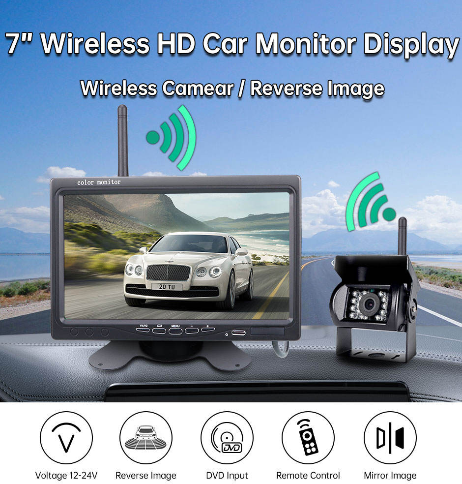 7-inch wireless 720P backup camera kit with night-vision rear camera — photo 2