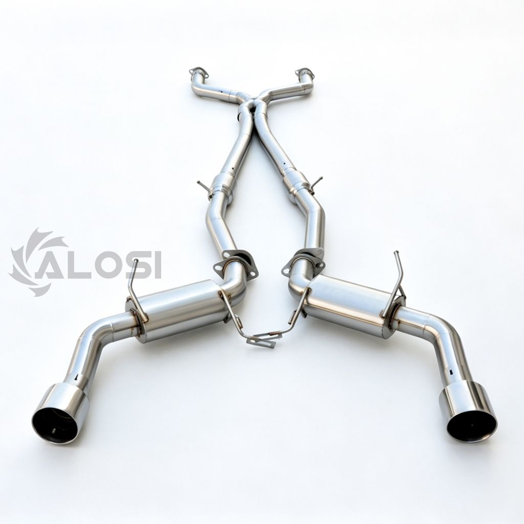 Alosi High-Flow X-Pipe Catback Exhaust Kit Stainless Steel Racing Muffler Pipe for Infiniti FX35 FX37 FX50 QX50 QX55 2.5L 3.5L