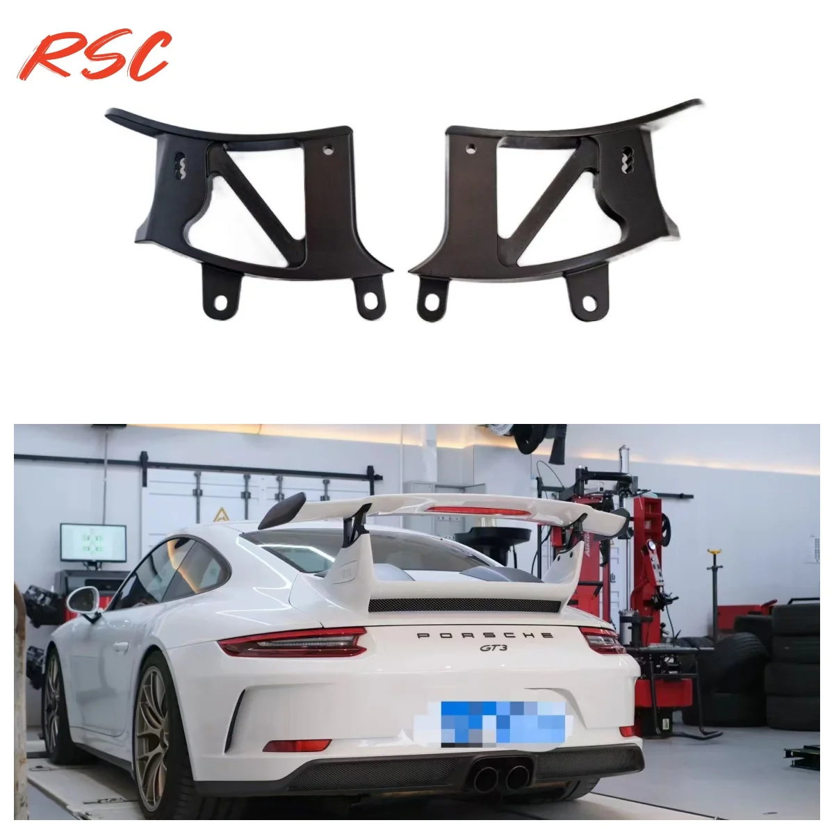 Aluminum Rear Spoiler Extended Wing Mounts Riser Kit For Porsche 911 991 Gt3,Gt3 Rs