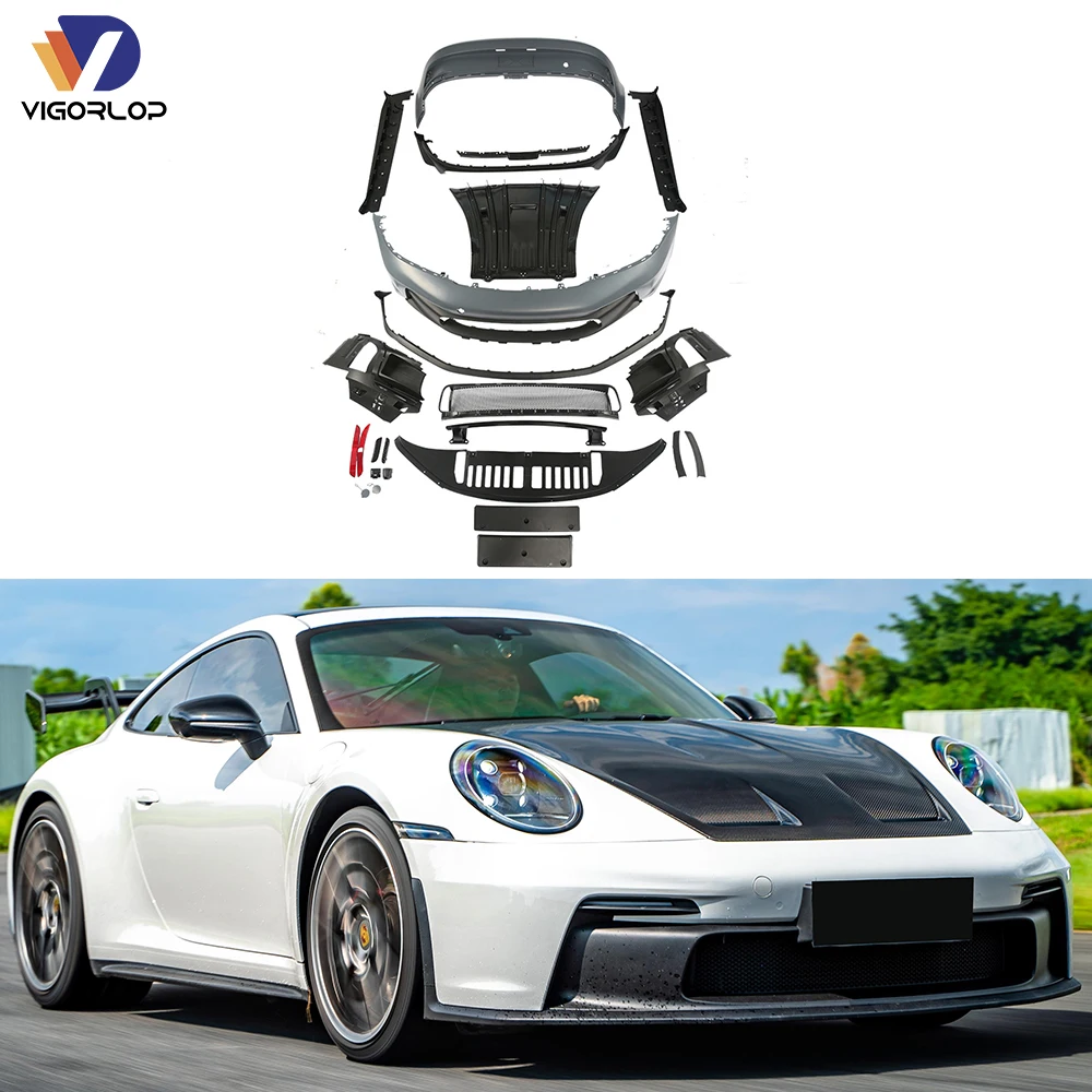Auto Parts Pp Material Front And Rear Bumpers Upgrade Body Kit For Porsche 992 2020-2024 Modified Gt3