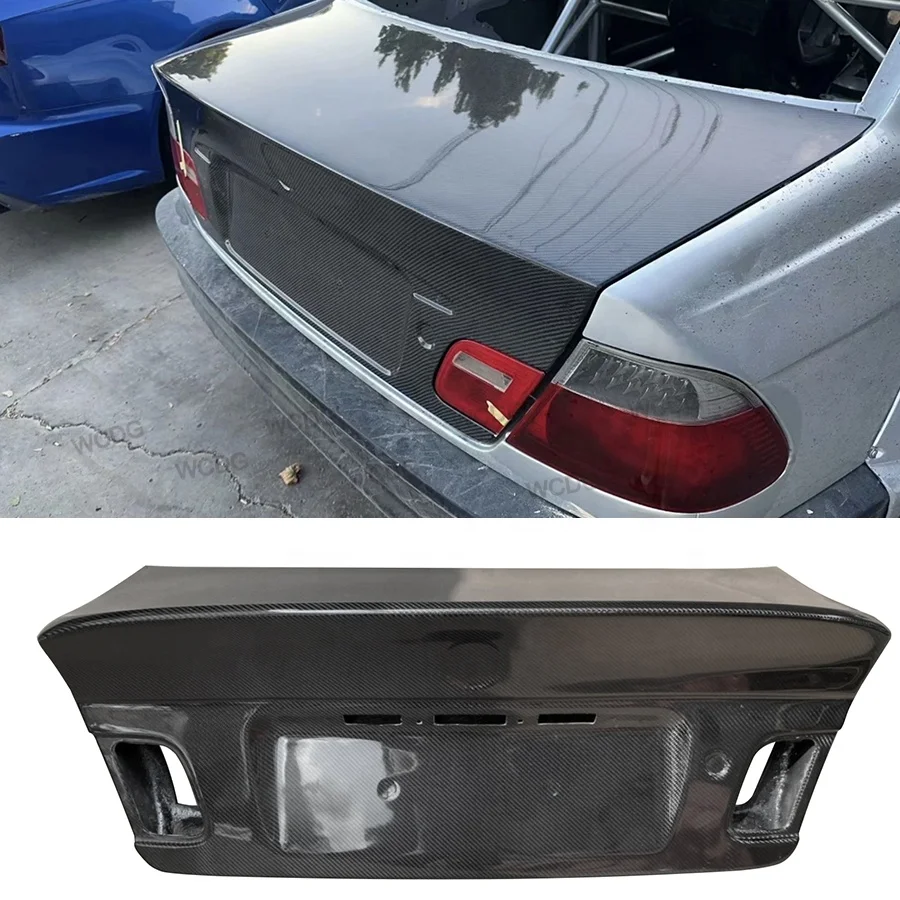 BMW 3 Series E46 M3 320 325i Sedan Coupe 2 Door 1996-2004 Csl Style Carbon Fiber Rear Trunk Boot