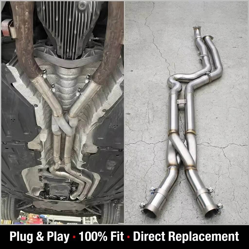 BOSKA 1 With Z Pipe Equal Length Mid Pipe for BMW M2 M3 M4 G80 G82 G87 G8X 3.0T S58 2021-2024 Valvetronic Exhaust Pipe