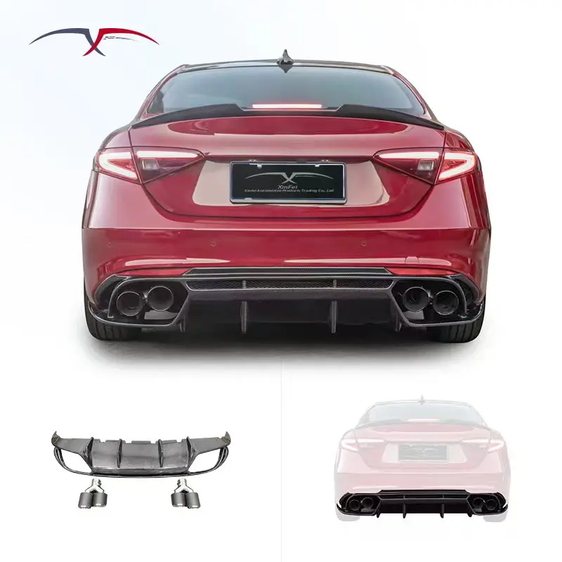 Car Body Kit Modification For Alfa Romeo Giulia 280 Rear Diffuser Regular Version Upgraded Qv Version 2016-2024 Spoiler Bumper