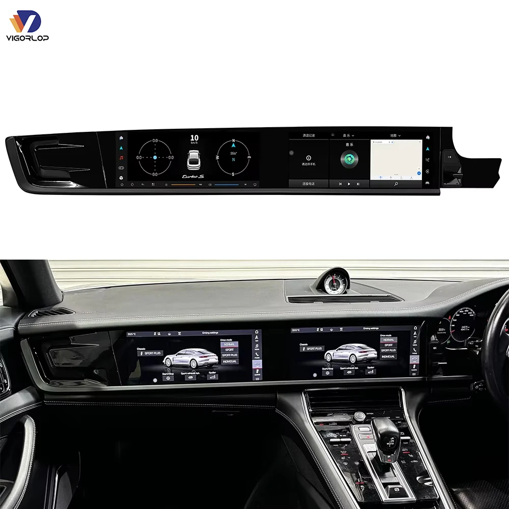 Car Monitor Stereo Multimedia Right-hand Drive Dual Screen Radio Dual Carplay Wireless Screen For Porsche Panamera 2017-2023