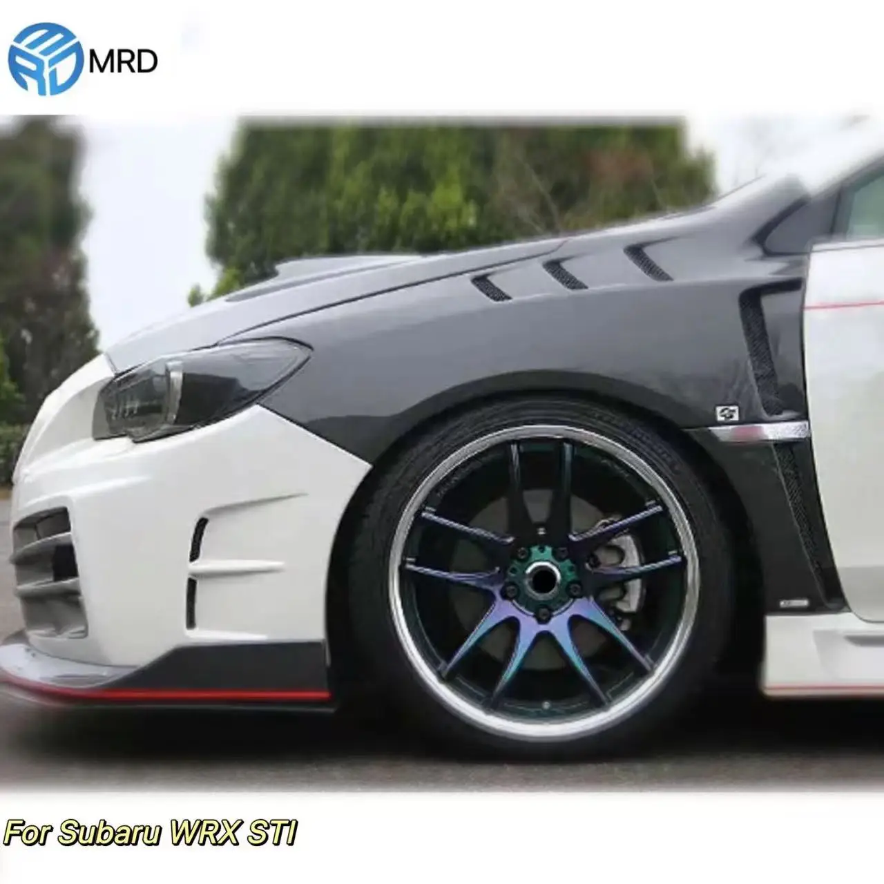 Carbon Fenders For Subaru Wrx Sti 2015-2021 Real Carbon Fiber Front Fender With Vent Style V1 V2