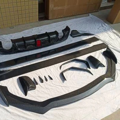 Carbon Fiber Body Kit Front Lip Diffuser Side Skirts Spoiler For Q60 Perfect Fitment 14-17