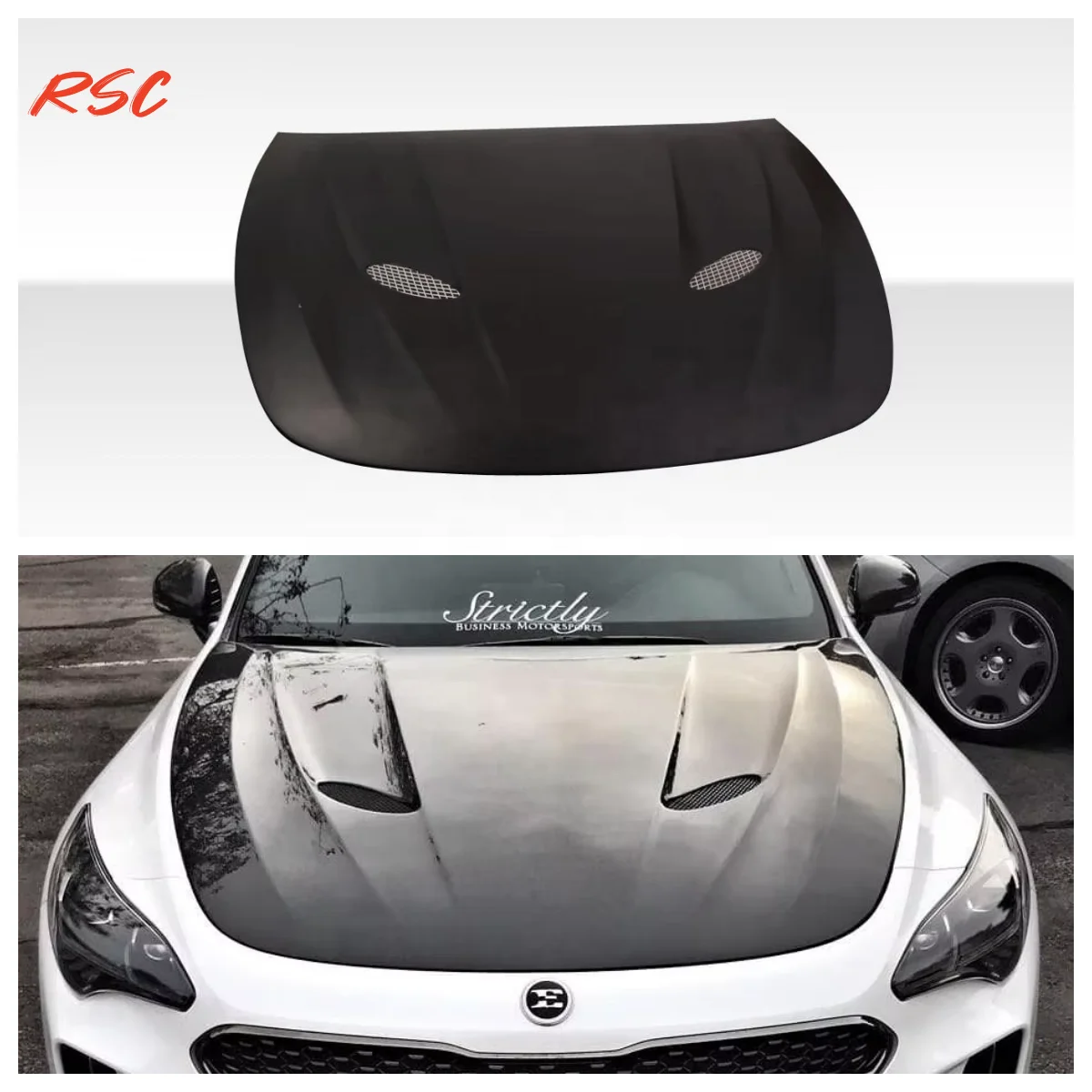 Carbon Fiber Double Vented Hood For Stinger Carbon Bonnet Perfect Fitment Guaranteed