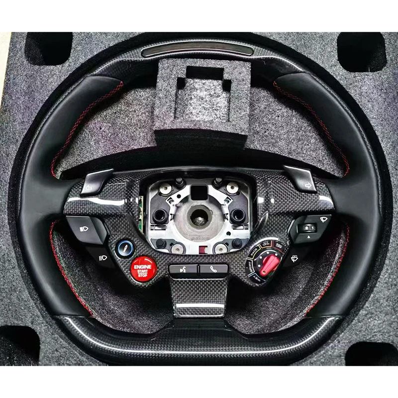Carbon Fiber Racing Style Steering Wheel For Ferrari F8 Portofino 2017-2022