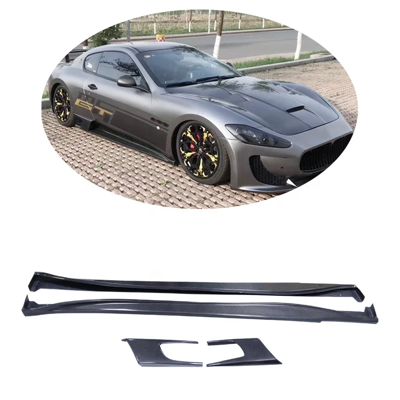 Carbon Fiber Rear Side Skirt For Maserati Gt 4.2 Carbon Black Polished Finish Good Fit Car Kit