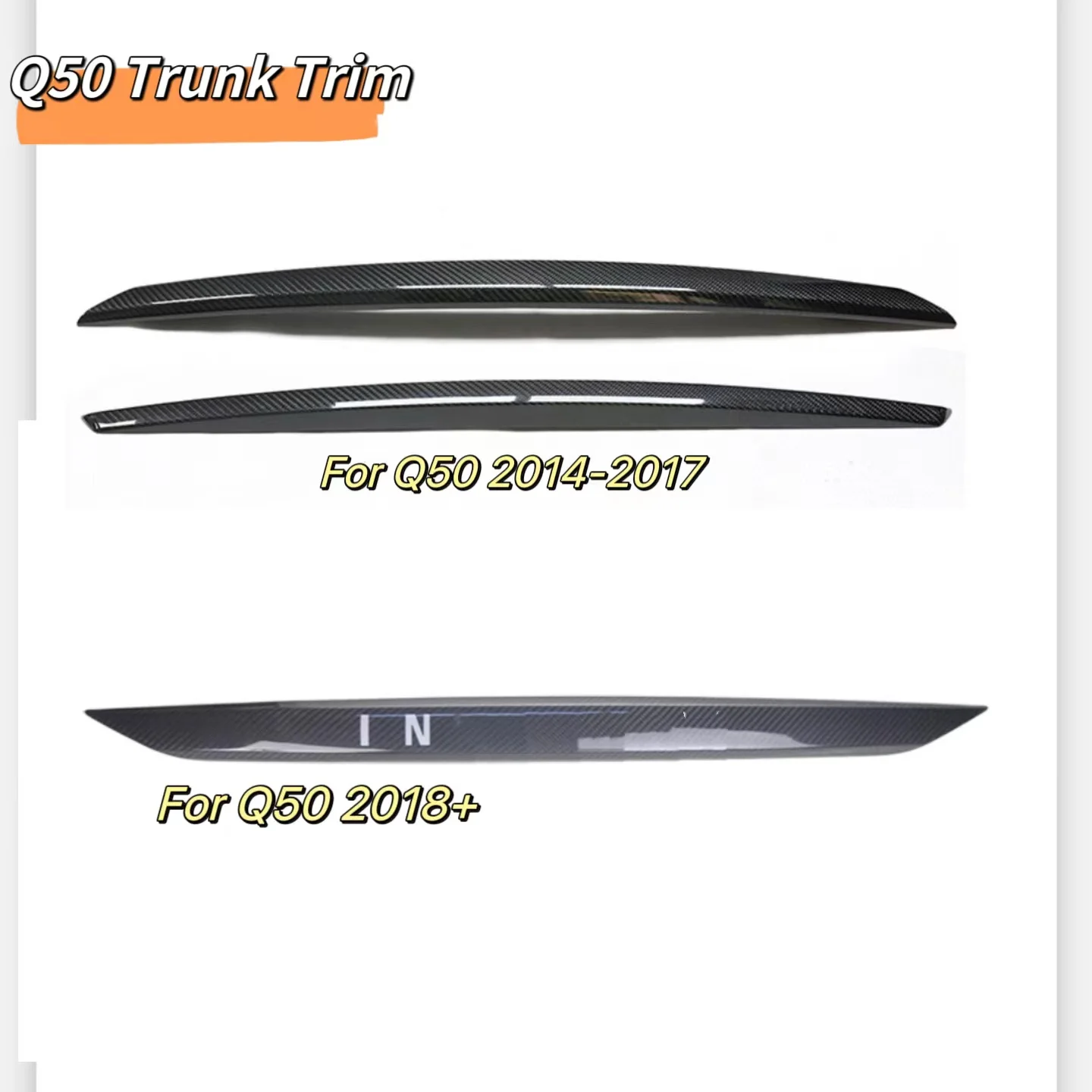 Carbon Fiber Trunk Trim For Infiniti Q50 2014-2017 2018+ Real Carbon Fiber Trunk Trim