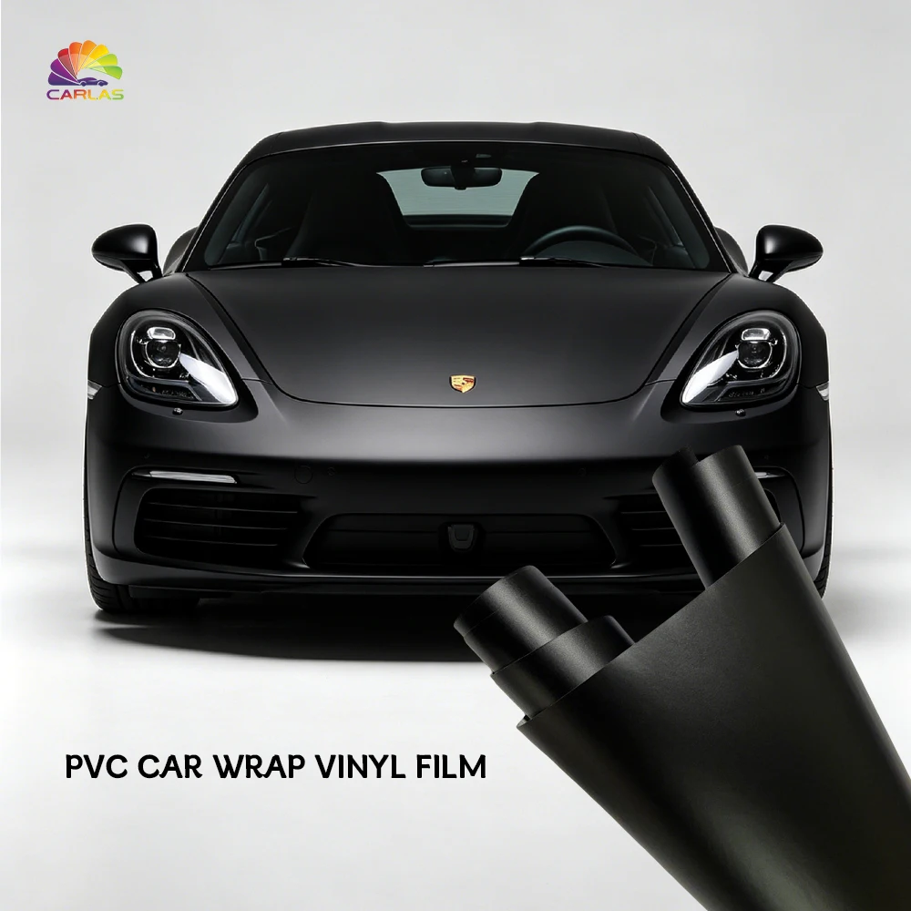 Carlas 1.52*16.5m Pvc Car Film Super Glossy / Frosted / Matte Black Body Car Wrap Vinyl Films Suitable For All Vehicle Models