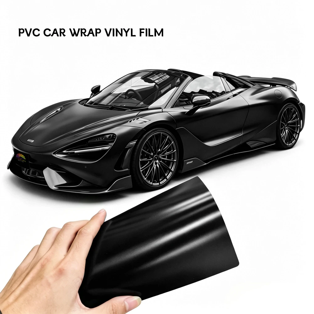 Carlas Best-selling Glossy Black Pvc Self-healing Premium Automotive Vinyl Wrap Film Ppf Glossy Black Automotive Film