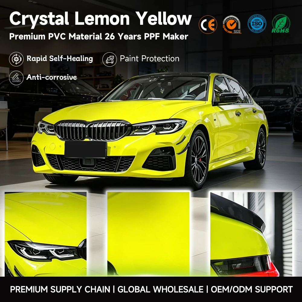 Carlas High Grade 1.52*16m Strong Adhesion Flexible Premium Color Pvc Vinyl Scratch Resistant Durable Automotive Protective Film