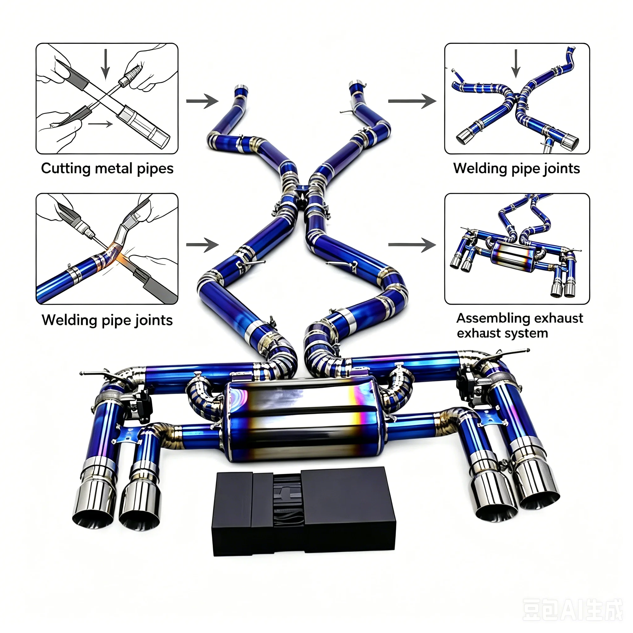 Catback Exhaust Pipes For BMW X5m/x6m F85/f86 4.4tt 2015-2019 Titanium Alloy Muffler Valvetronic