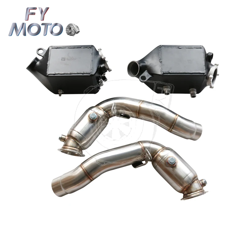 Charge Air Intercooler + Downpipe For BMW M5 M6 F10 F12 F13 2012+