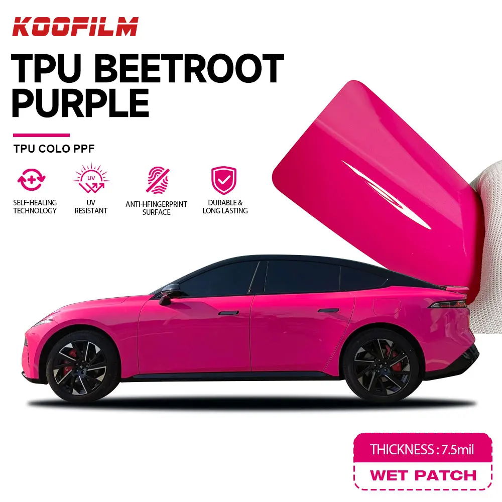 Custom Car Wrapping Stickers Tpu Beetroot Purple Color Ppf Paint Protection Changing Film Car Wrapping Vinyl Wrap Film
