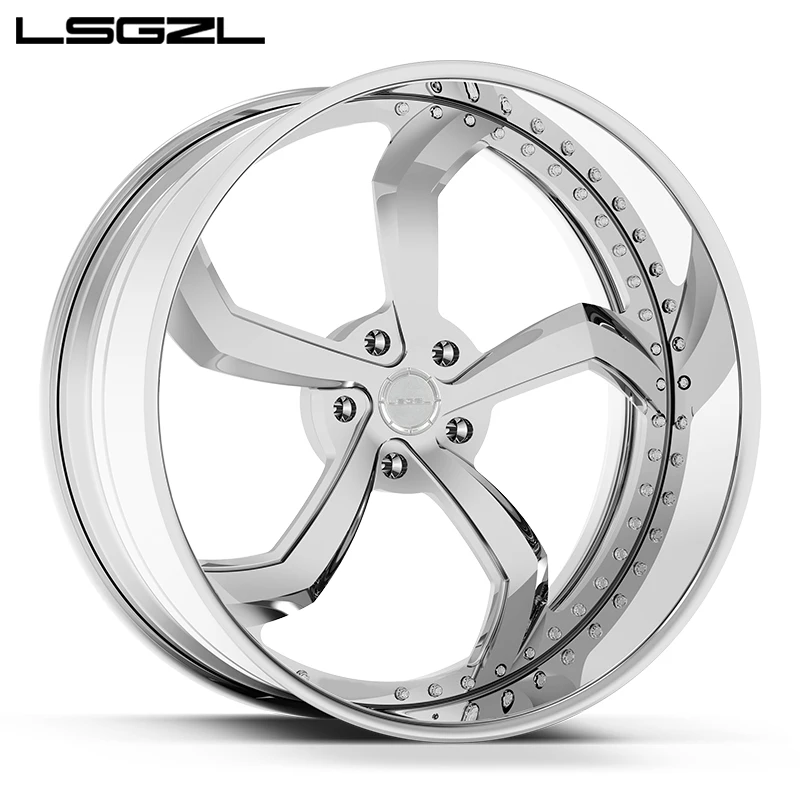 Custom Forged 2 Piece Deep Concave Wheels Pcd 6x139.7 5x120 5x130 16 19 20 24 26 Inch Rims