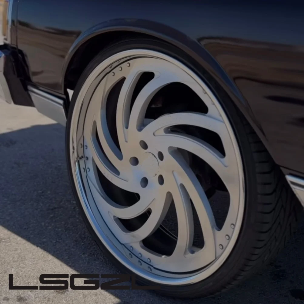 Custom Forged Aluminum Alloy 2-piece Design Wheel Concave Rim 16 18 20 22 26 Inch Spoke Wire Wheels