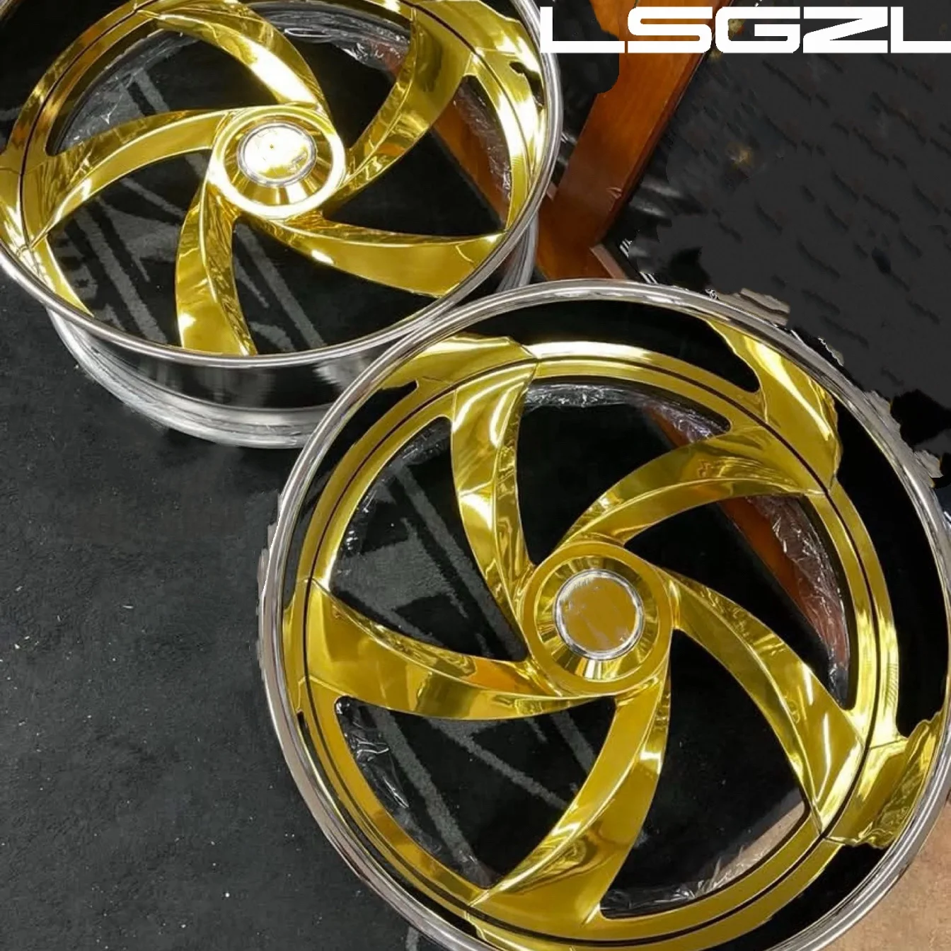 Custom Luxury 2 Piece 3 Piece Forged Alloy Wheels 22 24 26 Inch Gold Truck Wheel For Chevy C10