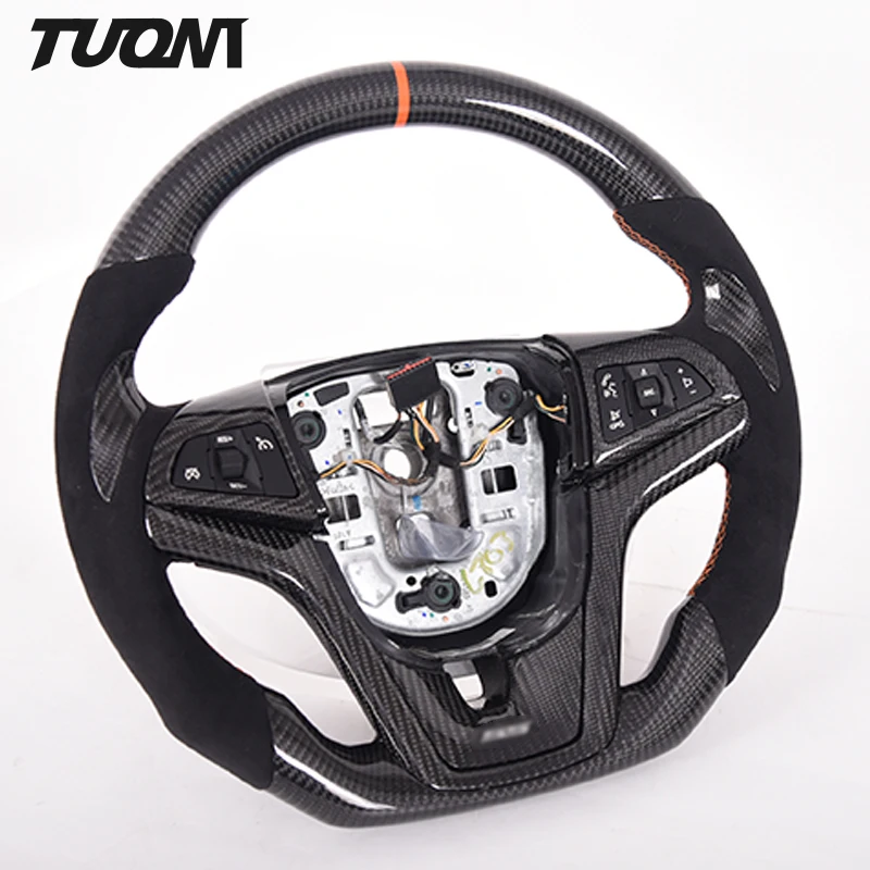 Customized Bospeed Real Carbon Fiber Leather Red Led Smart Steering Wheel For Chevrolet Camaro Corvette 2012-2015