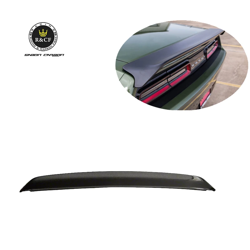 Dodge Challenger SRT Hellcat RedEye Style Carbon Fiber Rear Deck Lid Spoiler W/Camera Hole 2015-2021