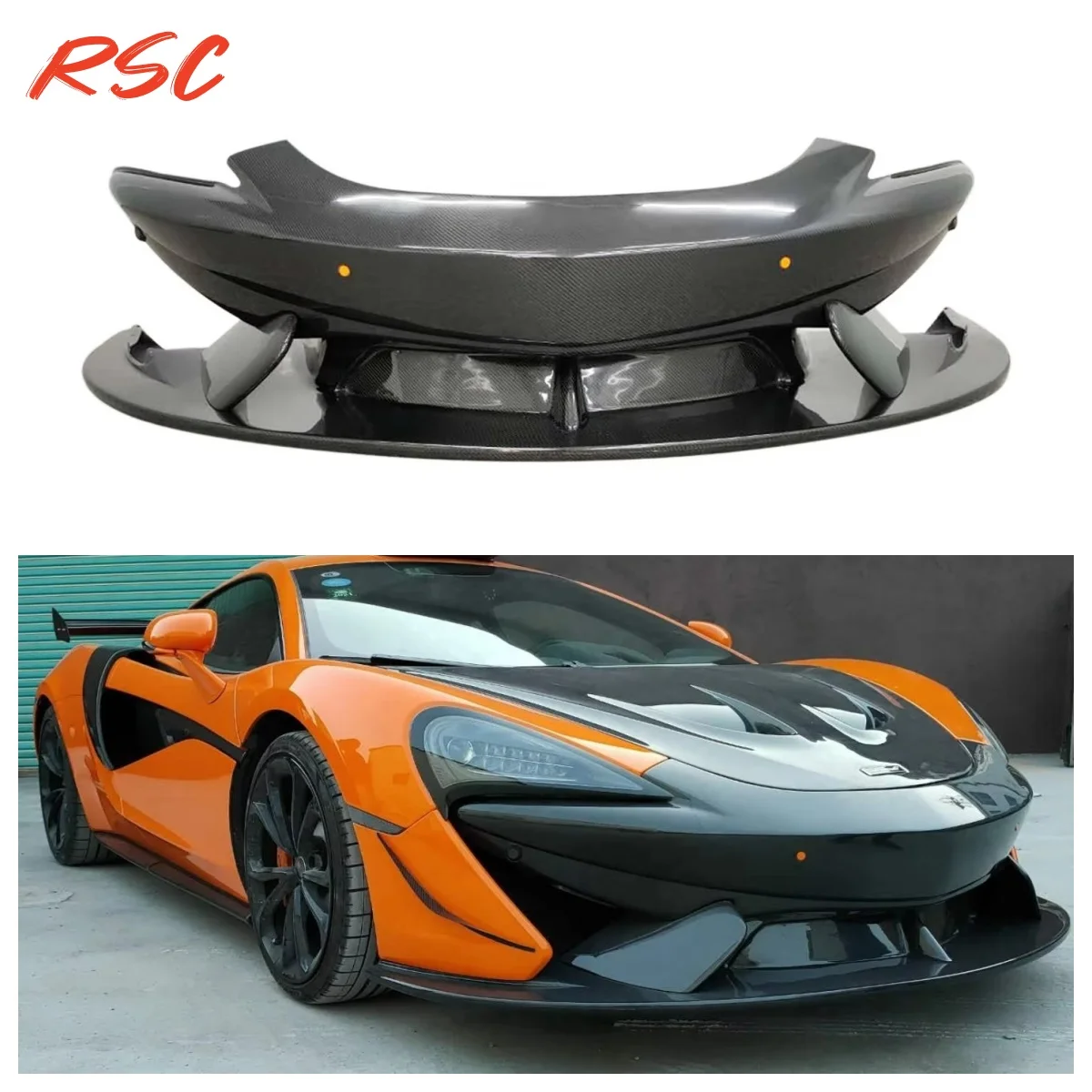 Dry Carbon Fiber Gt4 Front Bumper Body Kit For Mclaren 540c 570s 570gt 2015-2018
