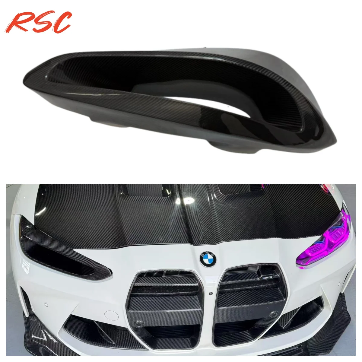 Dry Carbon Fiber Headlight Delete For BMW G82 M4 G80 M3 Headlight Replacement