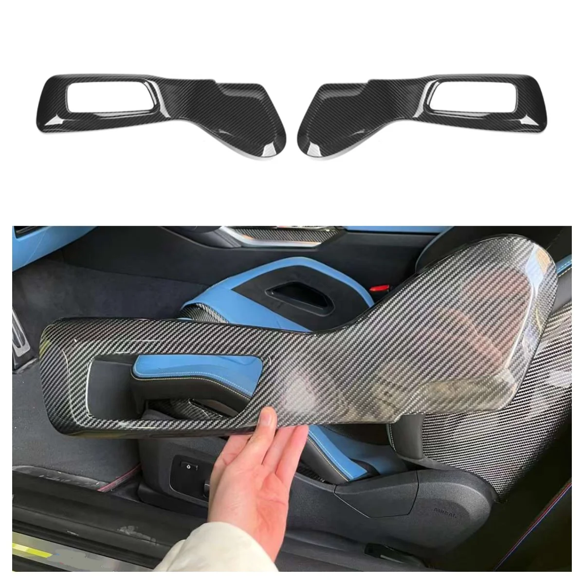 Dry Carbon Fiber Interior Seat Side Trim Covers Fit For BMW M3 G80 M4 G82 G83 2021-2023 Oem Style