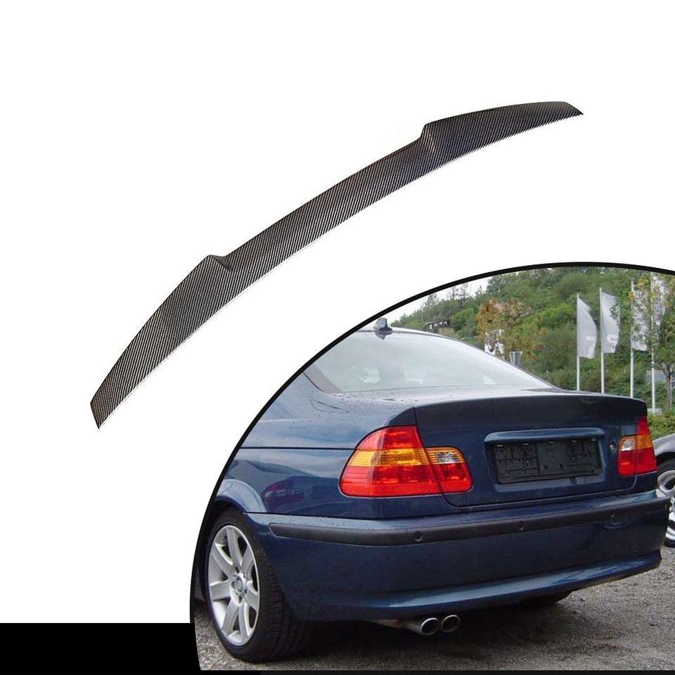 E46 Rear Spoiler Carbon Fiber Rear Trunk Spoiler Wing for BMW E46 3 Series 4-DR Sedan 1998-2005 (Model JC-HLY157)