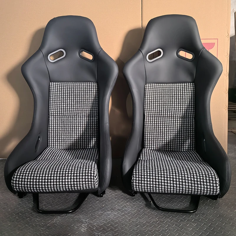 Eddy Carbon Fiber Racing Bucket Seats With Houndstooth Pattern For BMW M3 E30 E36 E46 E90 E92 E93