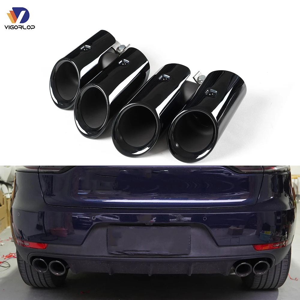 End Tail Stainless Exhaust Pipe For Porsche Macan 2.0t 2019-2024 Upgraded With Four Output Tail Throat