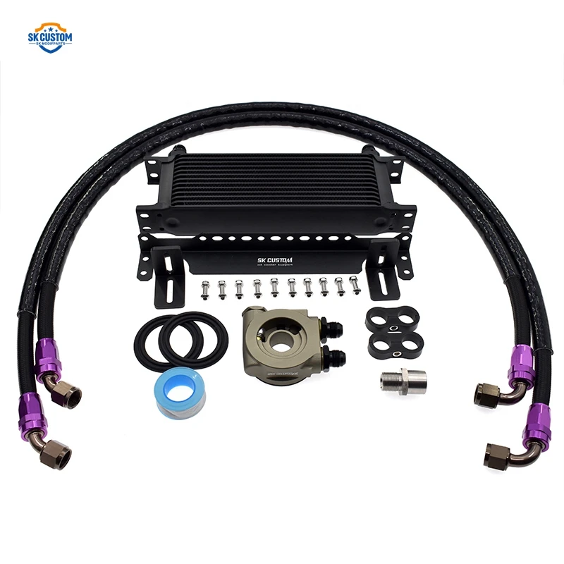 Engine Oil Cooler Kit With Thermostat Sandwich Plate An8 Hose For Infiniti Qx50 Ex25 Q70 Q50 Q60 G25