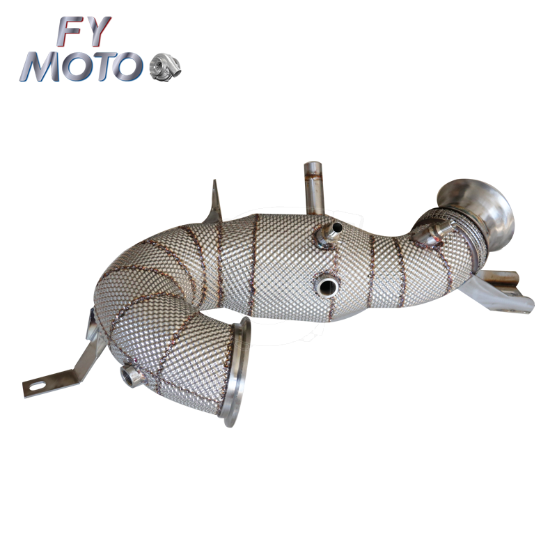 Exhaust Catted Downpipe for AMG X290 GT43 GT50 GT53 / W213 E53 C257 CLS43 CLS53 / W167 GLE53 OPF/GPF with Heat Shield — photo 3