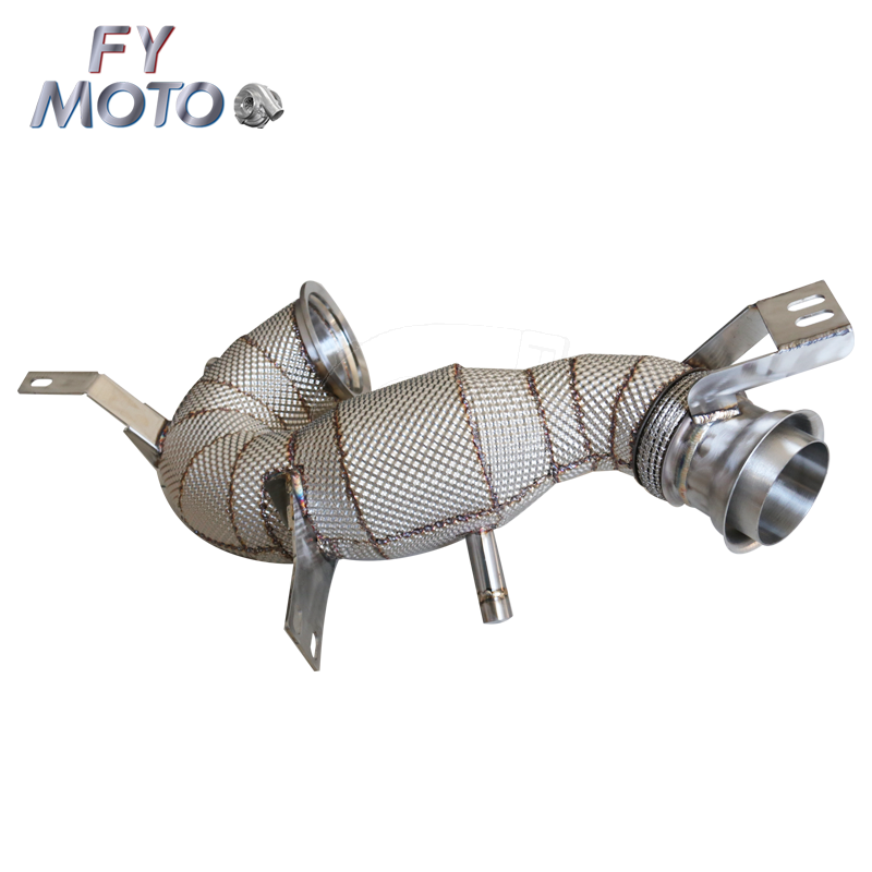 Exhaust Catted Downpipe for AMG X290 GT43 GT50 GT53 / W213 E53 C257 CLS43 CLS53 / W167 GLE53 OPF/GPF with Heat Shield — photo 4