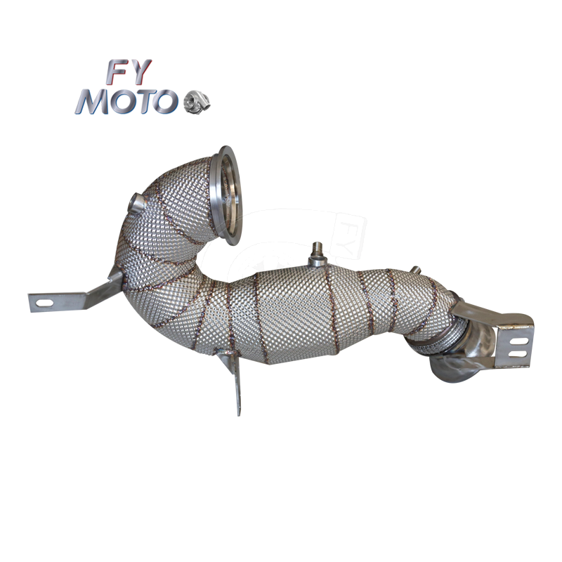 Exhaust Catted Downpipe for AMG X290 GT43 GT50 GT53 / W213 E53 C257 CLS43 CLS53 / W167 GLE53 OPF/GPF with Heat Shield