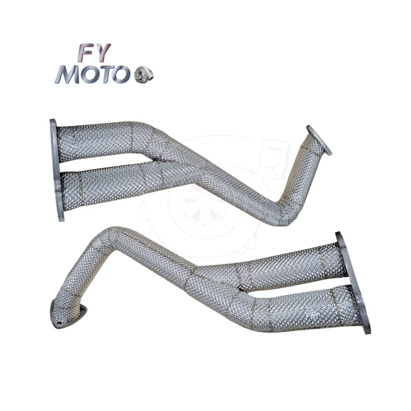 Exhaust Downpipe For Porsche 718 Gt4 / Gts / Spyder Over Axle Link Pipes Titanium Alloy With Heat